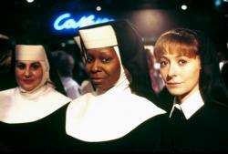 Whoopi Goldberg lead the cast of Sister Act.