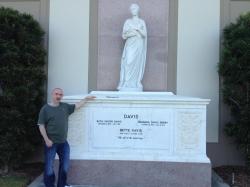 Patrick at Bette Davis's much more ostentatious grave.