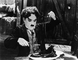 Charlie Chaplin in The Gold Rush.