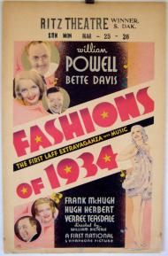 Fashions of 1934 Movie Poster Fashions of 1934 Movie Poster