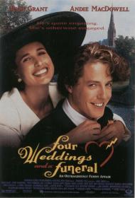 Four Weddings and a Funeral Movie Poster Four Weddings and a Funeral Movie Poster