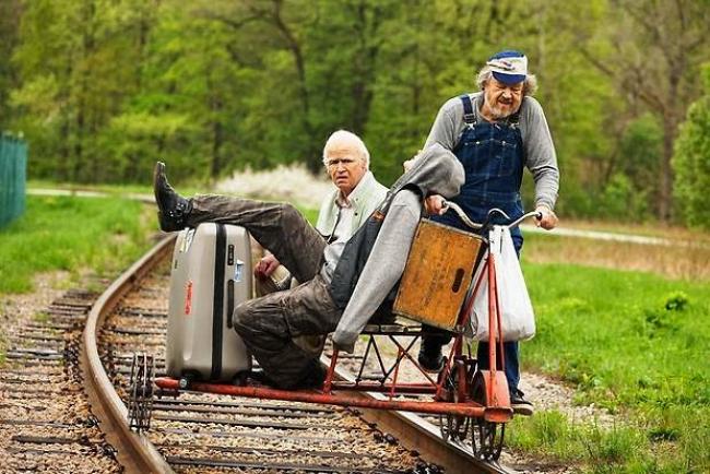Robert Gustafsson and Iwar Wiklander in The 100-Year-Old Man Who Climbed Out the Window and Disappeared. Robert Gustafsson and Iwar Wiklander in The 100-Year-Old Man Who Climbed Out the Window and Disappeared.