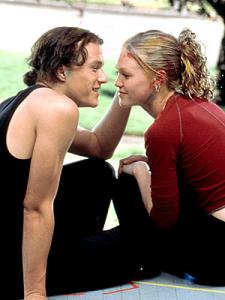 Heath Ledger and Julia Stiles in 10 Things I Hate About You. 