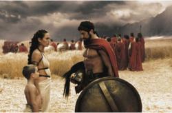 Lena Headey and Gerard Butler in 300. Lena Headey and Gerard Butler in 300.