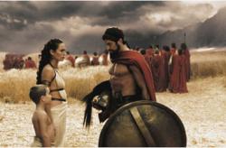 Lena Headey and Gerard Butler in 300.