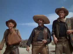 Harry Carey Jr., Pedro Armendariz and John Wayne are 3 Godfathers. Harry Carey Jr., Pedro Armendariz and John Wayne are 3 Godfathers.