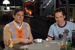 Steve Carrell and Paul Rudd in The 40 Year Old Virgin. Steve Carrell and Paul Rudd in The 40 Year Old Virgin.