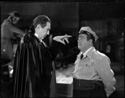 Bela Legosi and Lou Costello in Abbott and Costello Meet Frankenstein. Bela Legosi and Lou Costello in Abbott and Costello Meet Frankenstein.