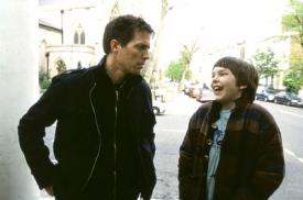 Hugh Grant and Nicholas Hoult in About a Boy. Hugh Grant and Nicholas Hoult in About a Boy.