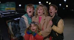 Suburban kids lost in the city in Adventures in Babysitting. Suburban kids lost in the city in Adventures in Babysitting.