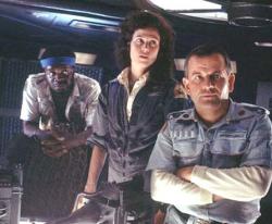 Yaphet Kotto, Sigourney Weaver and Ian Holm in Alien.