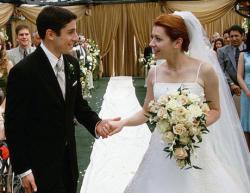 Jason Biggs and Alyson Hannigan in American Wedding. Jason Biggs and Alyson Hannigan in American Wedding.
