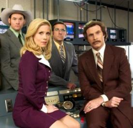 The Channel 4 News Team anchored by Ron Burgundy.