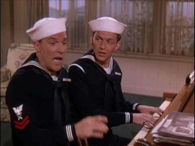 Gene Kelly and Frank Sinatra in Anchors Aweigh Gene Kelly and Frank Sinatra in Anchors Aweigh