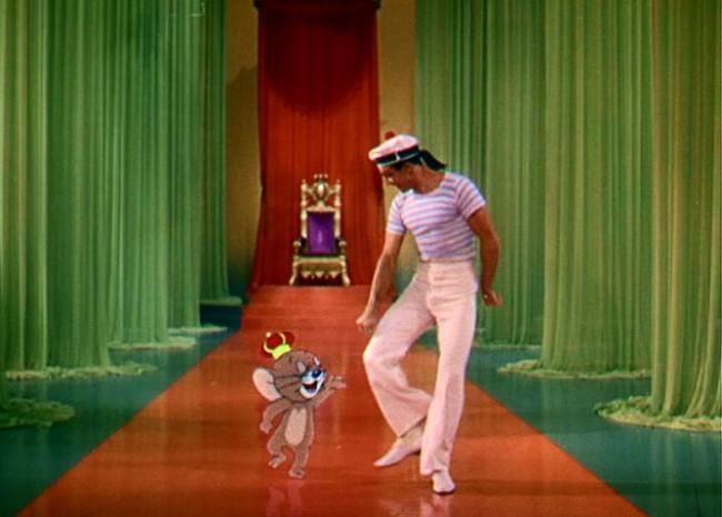 Jerry the Mouse and Gene Kelly in Anchors Aweigh. Jerry the Mouse and Gene Kelly in Anchors Aweigh.