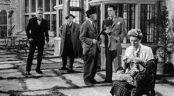 Walter Huston, Barry Fitzgerald, Roland Young, Louis Hayward, and Judith Anderson in And Then There Were None.