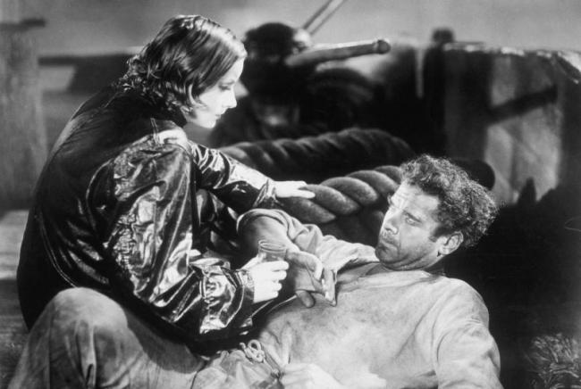 Greta Garbo and Charles Bickford in Anna Christie