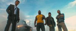 Bradley Cooper, Quinton 'Rampage' Jackson, Sharlto Copley, and Liam Neeson are The A-Team. Bradley Cooper, Quinton 'Rampage' Jackson, Sharlto Copley, and Liam Neeson are The A-Team.