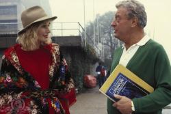 Sally Kellerman and Rodney Dangerfield in Back to School. Sally Kellerman and Rodney Dangerfield in Back to School.
