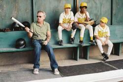 Billy Bob Thornton gives some batting tips in Bad News Bear. Billy Bob Thornton gives some batting tips in Bad News Bear.