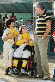 Billy Bob Thornton and a couple of his Bears in Bad News Bears. Billy Bob Thornton and a couple of his Bears in Bad News Bears.