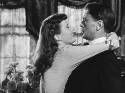 Barbara Stanwyck and Gary Cooper in Ball of Fire. Barbara Stanwyck and Gary Cooper in Ball of Fire.