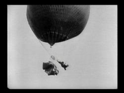 Buster Keaton performs a daredevil stunt in The Balloonatic.