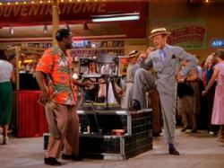 Fred Astaire gets his shoes shined in The Band Wagon. Fred Astaire gets his shoes shined in The Band Wagon.