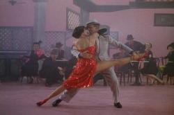 Fred Astaire helps Cyd Charisse stretch out in The Band Wagon.