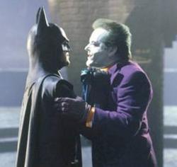 Batman gets revenge on Joker for stealing the movie.