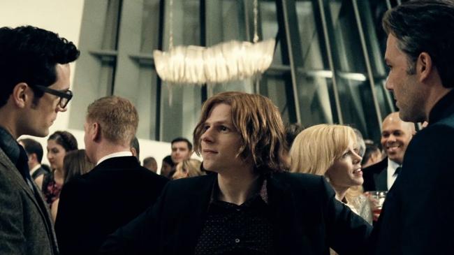 Henry Cavill, Jesse Eisenberg and Ben Affleck in Batman v Superman: Dawn of Justice.