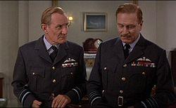 Trevor Howard and Laurence Olivier in Battle of Britain. Trevor Howard and Laurence Olivier in Battle of Britain.