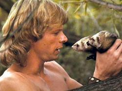 Marc Singer with Podo and Kodo in The Beastmaster.