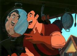 Gaston admires his reflection in Beauty and the Beast. Gaston admires his reflection in Beauty and the Beast.