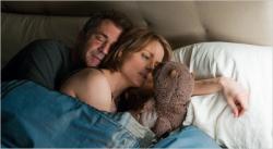 Mel Gibson, Jodie Foster and the beaver in The Beaver.