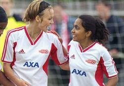 Keira Knightley and Parminder K. Nagra in Bend It Like Beckham.