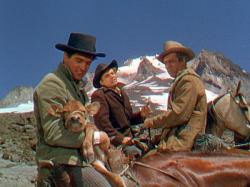 Rock Hudson, Arthur Kennedy and James Stewart in Bend of the River.