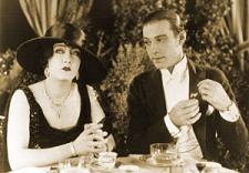 Silent movie legends Gloria Swanson and Rudolph Valentino.