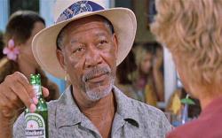 Morgan Freeman demonstrates unsubtle product placement technique to Owen Wilson in The Big Bounce. Morgan Freeman demonstrates unsubtle product placement technique to Owen Wilson in The Big Bounce.