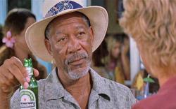 Morgan Freeman demonstrates unsubtle product placement technique to Owen Wilson in The Big Bounce. 