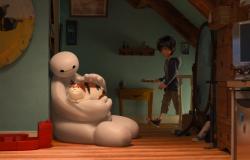 Baymax pets the 