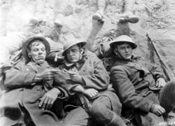 Karl Dane, John Gilbert and Robert Ober in The Big Parade. Karl Dane, John Gilbert and Robert Ober in The Big Parade.