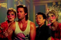 Kim Cattrall, Kurt Russell, Dennis Dun, and Suzee Pai in Big Trouble in Little China.