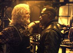 Kris Kristofferson and Wesley Snipes in Blade II. Kris Kristofferson and Wesley Snipes in Blade II.