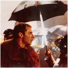 Deckard and the glowing umbrellas.