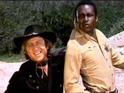 Gene Wilder and Cleavon Little in Mel Brook's Blazing Saddles. Gene Wilder and Cleavon Little in Mel Brook's Blazing Saddles.