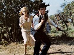Faye Dunaway and Warren Beatty in Bonnie and Clyde. Faye Dunaway and Warren Beatty in Bonnie and Clyde.