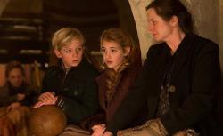 Nico Liersch, Sophie Nelisse, and Emily Watson in The Book Thief.