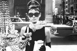 Audrey Hepburn in Breakfast at Tiffany's.