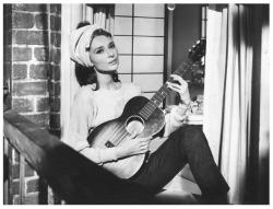 Audrey Hepburn in Breakfast at Tiffany's.